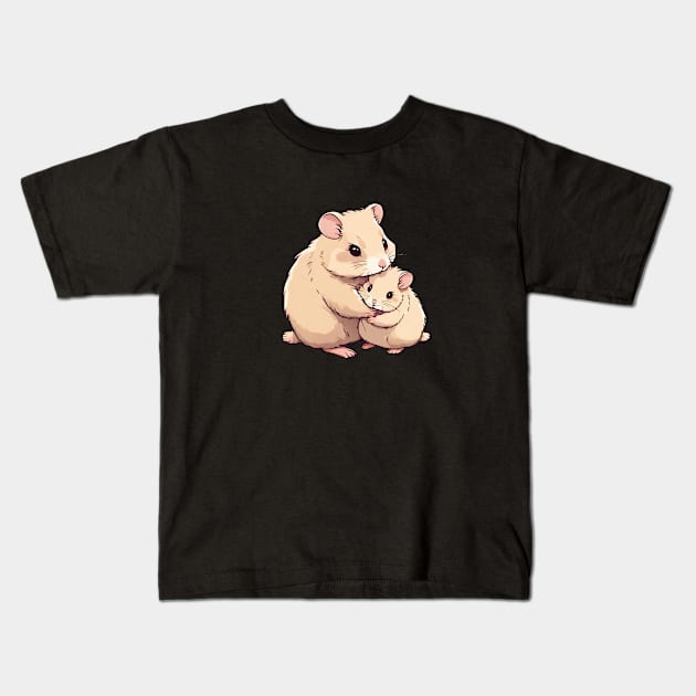 Hamster, Mom and Baby, Mothers Day Kids T-Shirt by Peacock-Design